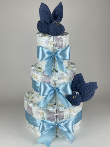 Luiertaart konijnen silk blauw   blauw  2