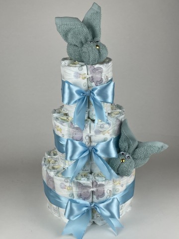 Luiertaart konijnen stone groen   blauw   2