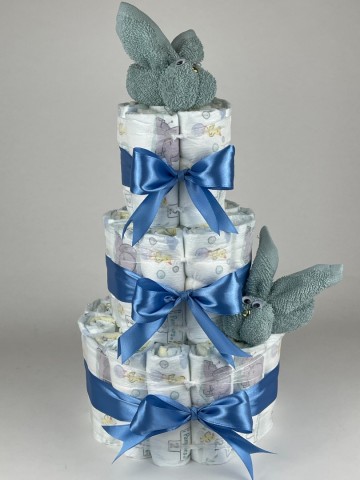 Luiertaart konijnen stone groen   diep blauw   2