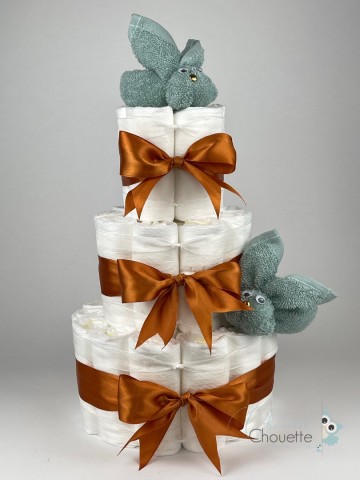 Luiertaart konijnen stone groen   koper