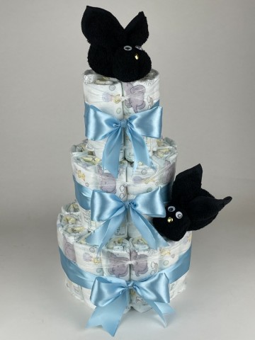 Luiertaart konijnen zwart   blauw   2