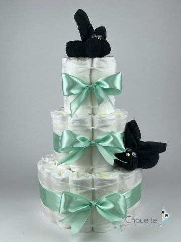 Luiertaart konijnen zwart   groen