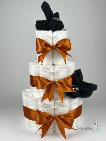 Luiertaart konijnen zwart   koper