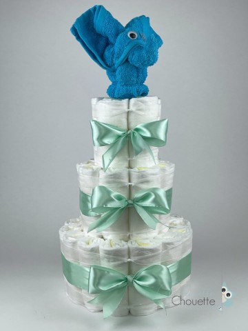 Luiertaart olifant aqua blauw   groen