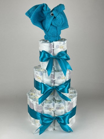 Luiertaart olifant aqua blauw   petrol   2