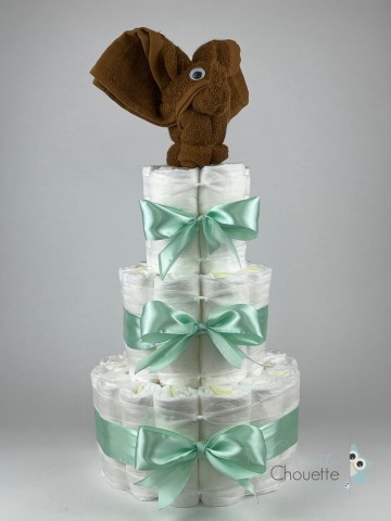 Luiertaart olifant clay bruin   groen