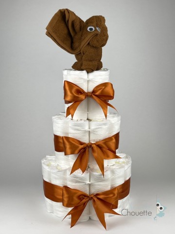 Luiertaart olifant clay bruin   koper