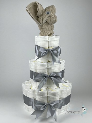 Luiertaart olifant cream   grijs