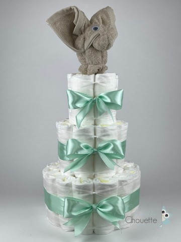 Luiertaart olifant cream   groen