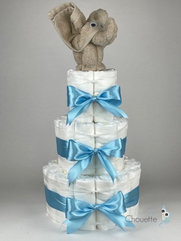 Luiertaart olifant cream   hemels blauw