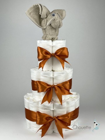 Luiertaart olifant cream   koper