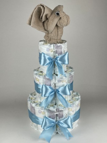 Luiertaart olifant cream beige   blauw   2