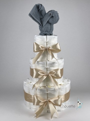 Luiertaart olifant grey blue   beige