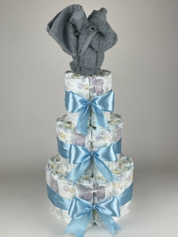 Luiertaart olifant grey blue   blauw   2