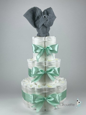 Luiertaart olifant grey blue   groen