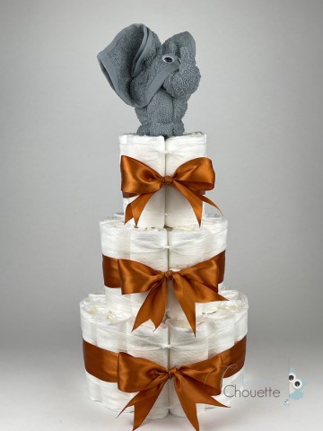 Luiertaart olifant grey blue   koper