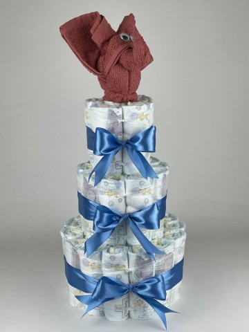 Luiertaart olifant koper   diep blauw   2