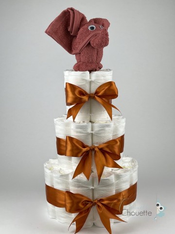 Luiertaart olifant koper