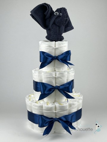 Luiertaart olifant navy   donker blauw