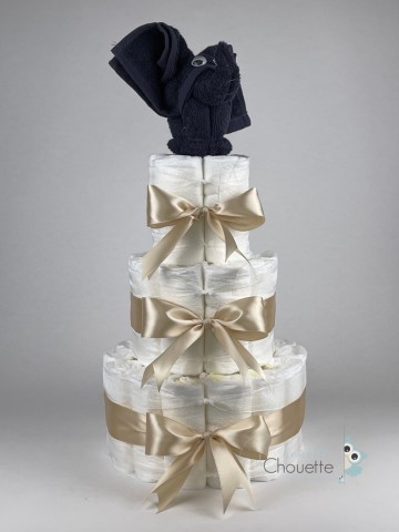 Luiertaart olifant navy donker blauw   beige