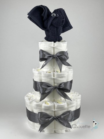 Luiertaart olifant navy donker blauw   donker grijs