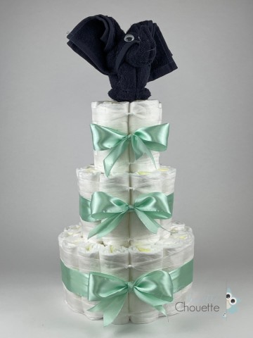 Luiertaart olifant navy donker blauw   groen