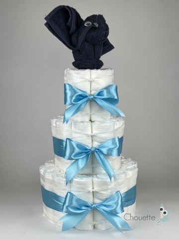 Luiertaart olifant navy donker blauw   hemels blauw