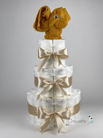 Luiertaart olifant oker   beige