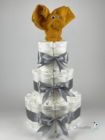 Luiertaart olifant oker   grijs