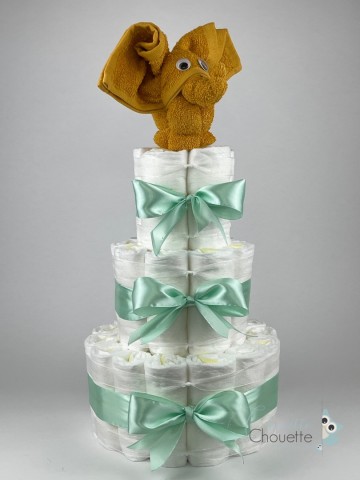 Luiertaart olifant oker   groen