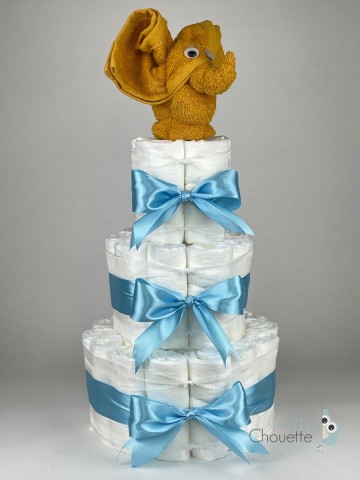 Luiertaart olifant oker   hemels blauw