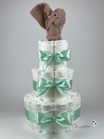 Luiertaart olifant pinkstone   groen