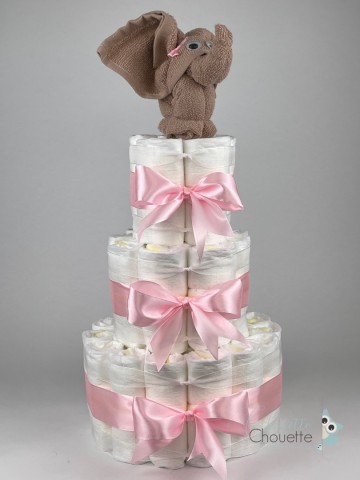 Luiertaart olifant pinkstone   roze