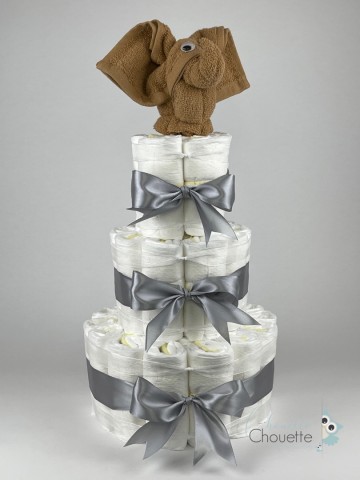 Luiertaart olifant sand   grijs