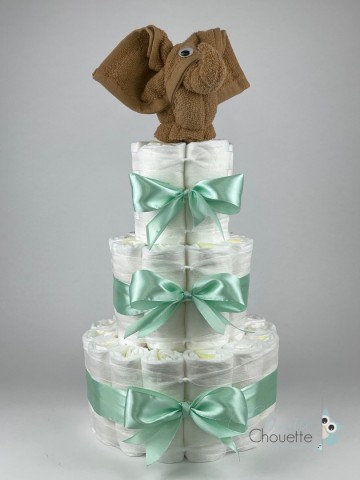 Luiertaart olifant sand   groen