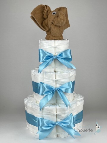 Luiertaart olifant sand   hemels blauw