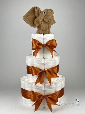 Luiertaart olifant sand   koper