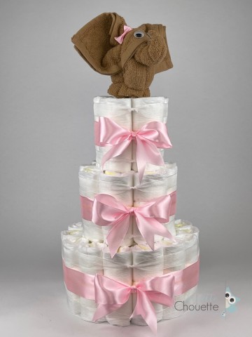 Luiertaart olifant sand   roze