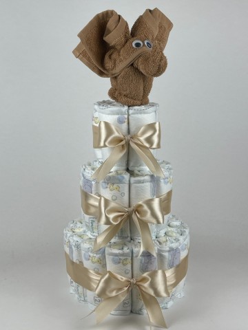 Luiertaart olifant sand bruin   beige   2