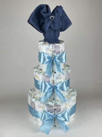 Luiertaart olifant silk blauw   blauw   2