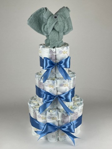 Luiertaart olifant stone groen   diep blauw   2