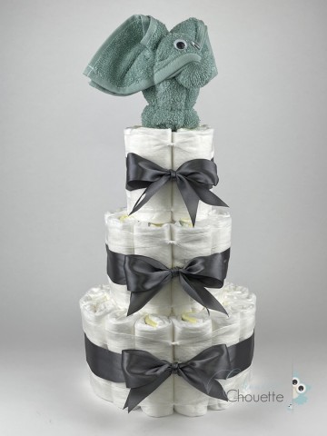 Luiertaart olifant stone groen   donker blauw