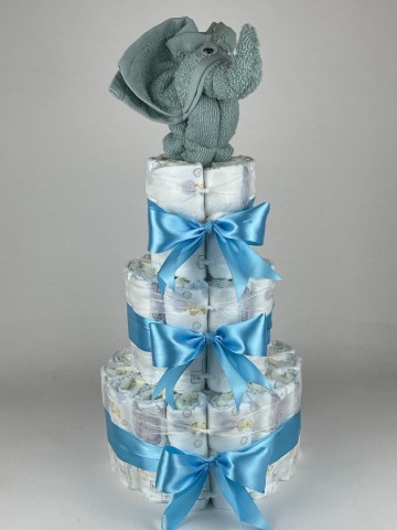 Luiertaart olifant stone groen   hemels blauw   2