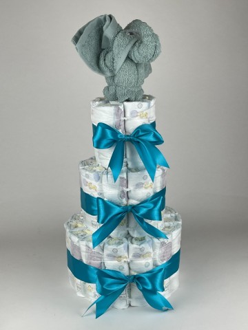 Luiertaart olifant stone groen   petrol  2