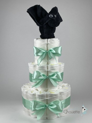 Luiertaart olifant zwart   groen