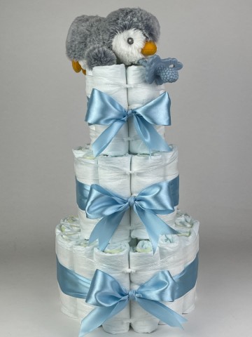 Luiertaart razbuddy pinguin blauw   2