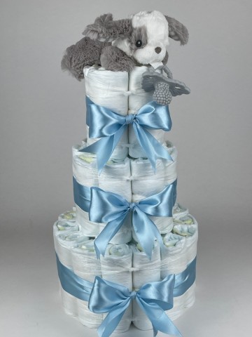 Luiertaart razbuddy puppy blauw   2