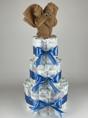 Luiertaart sand bruin   diep blauw   2