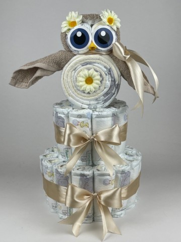 Luiertaart uil cream   beige 41   2