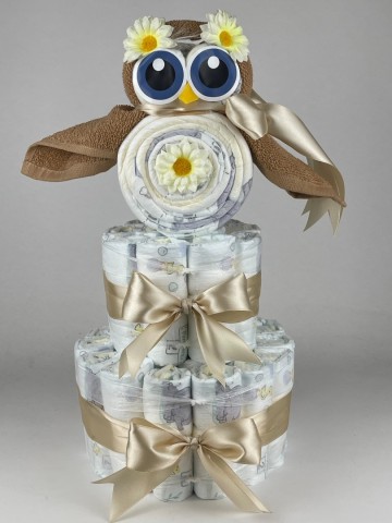 Luiertaart uil sand   beige   2